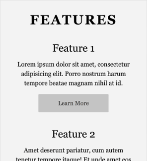A portion of the default layout with features stacked vertically